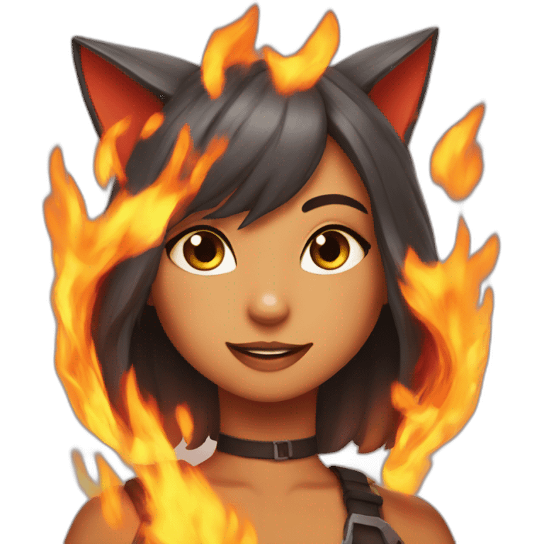 Catgirl fire emoji