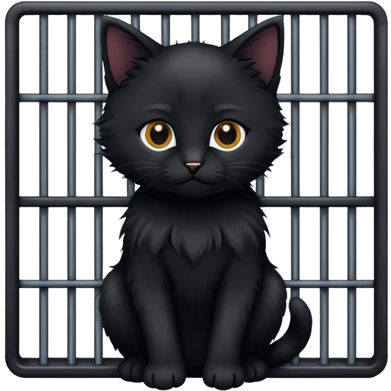 Black kitten in jail emoji