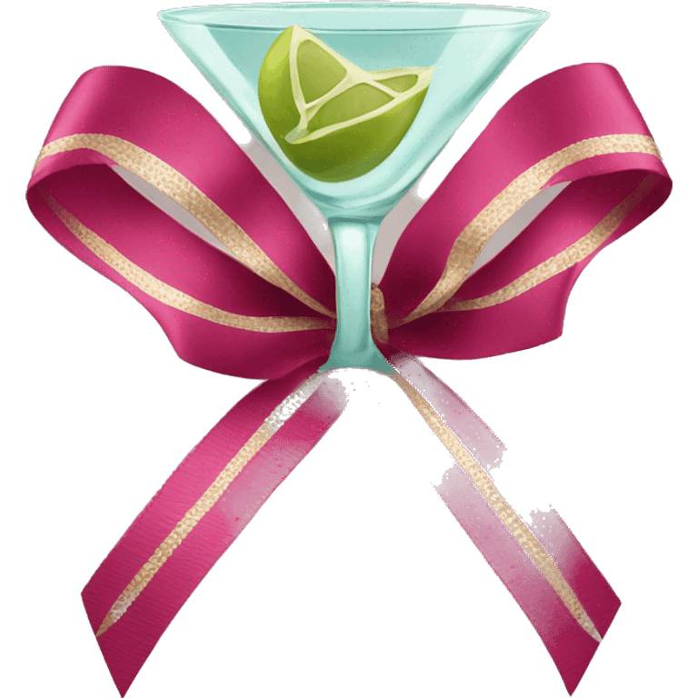 Ribbon with martini emoji