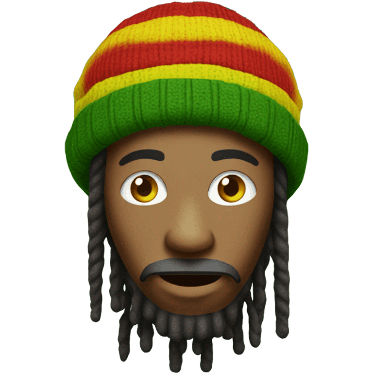 A Rasta puffing on a spliff emoji