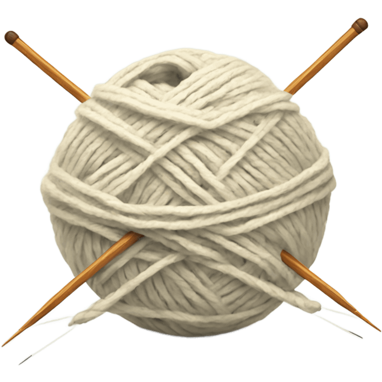 ball of yarn with two knitting needles emoji