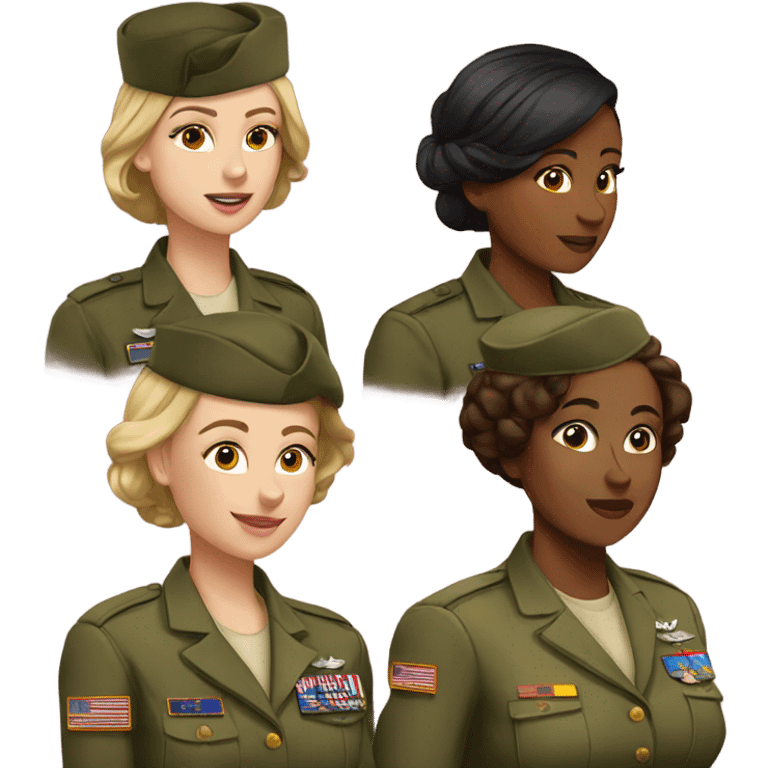 four women in the military emoji