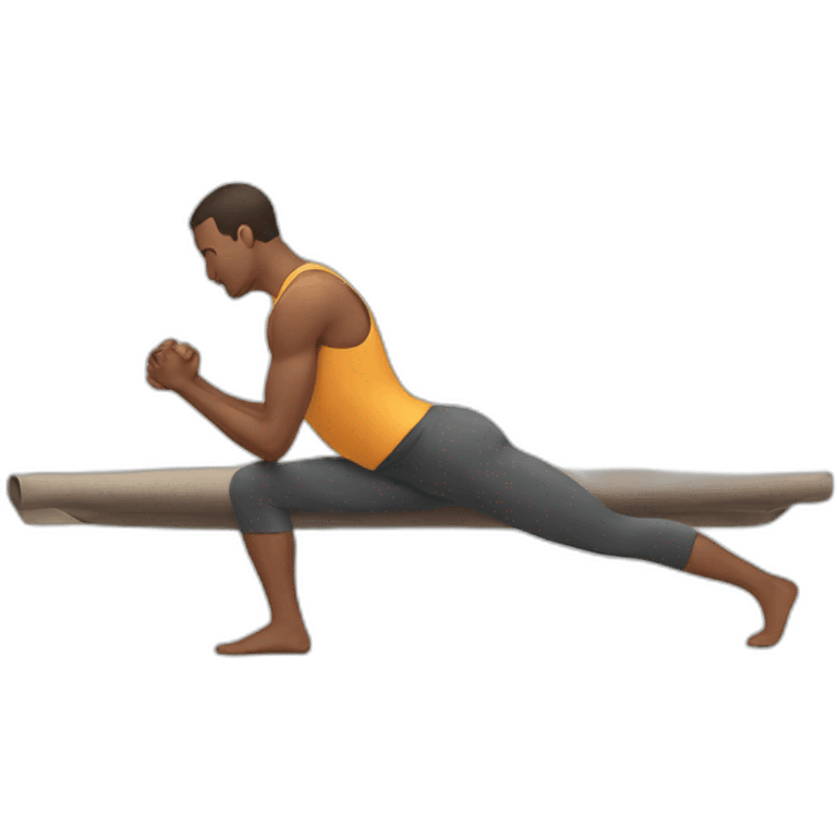 men doing morning stretch emoji