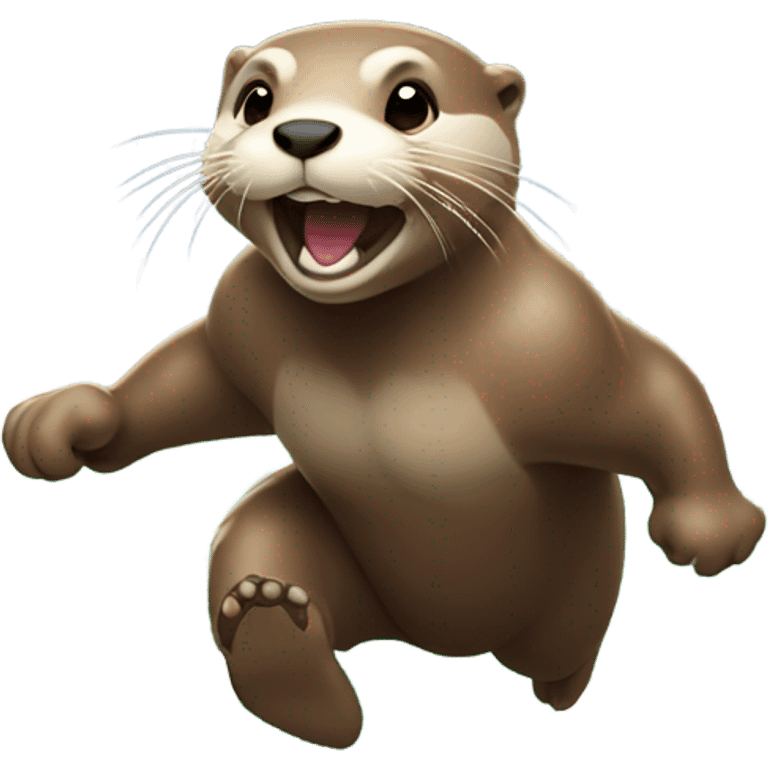 Otter running a race emoji