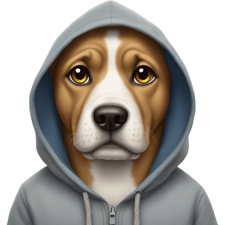 Dog wearing a hoodie emoji