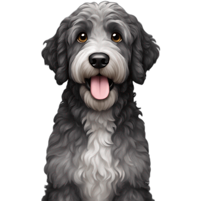 Black dark grey merle black labradoodle emoji