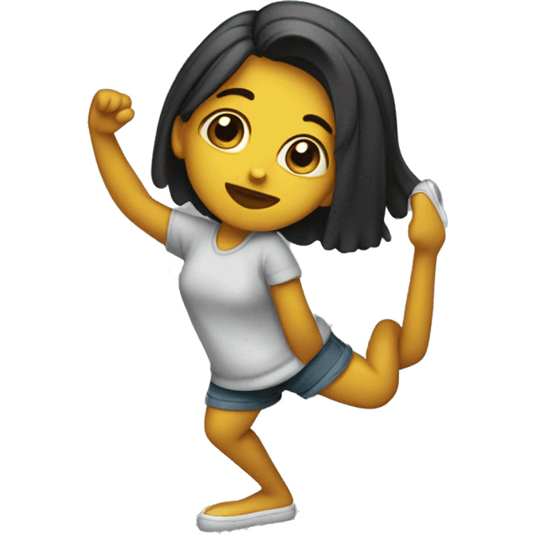 A girl who dabs emoji