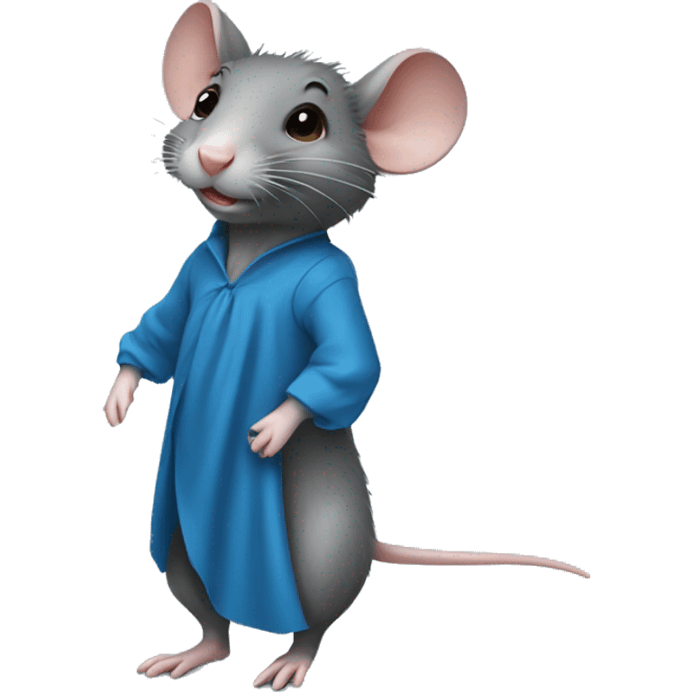 rat with beautiful blue dress emoji