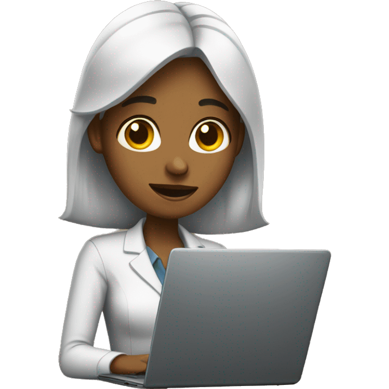 poor office girl with a laptop emoji