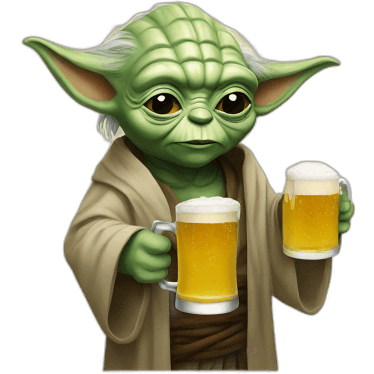 Yoda drinking beer emoji