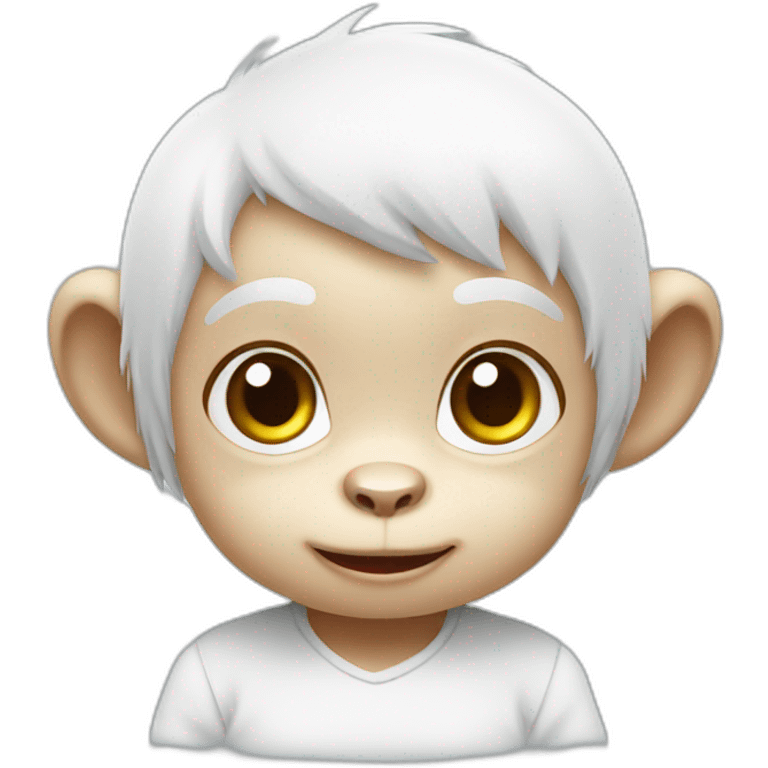 White cute baby monkey emoji