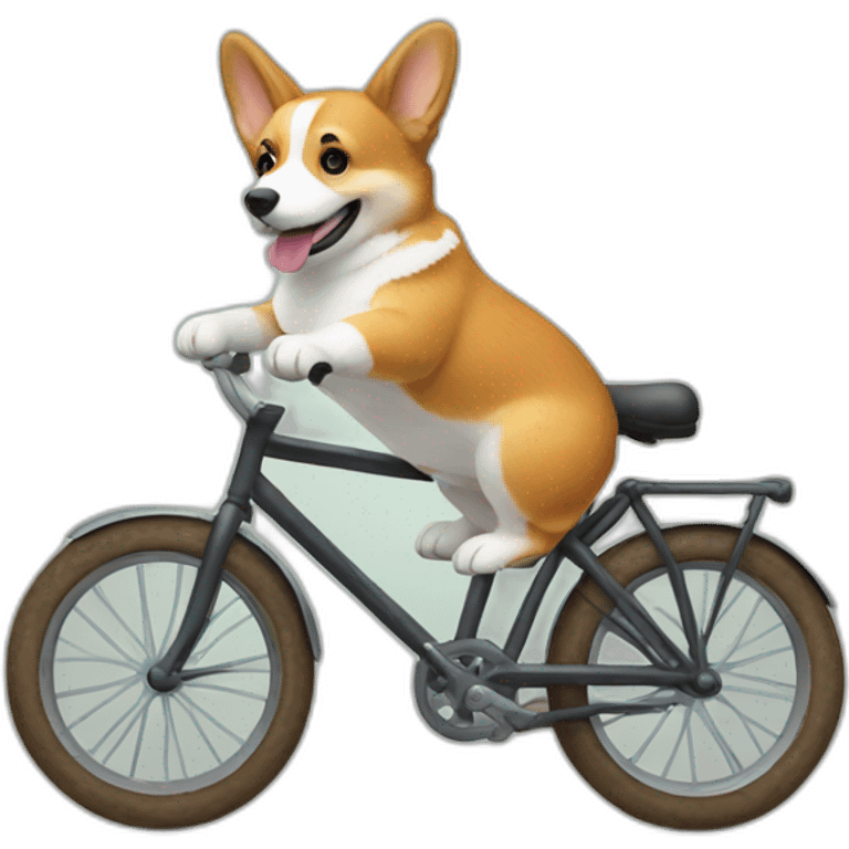 Corgi on a bike emoji