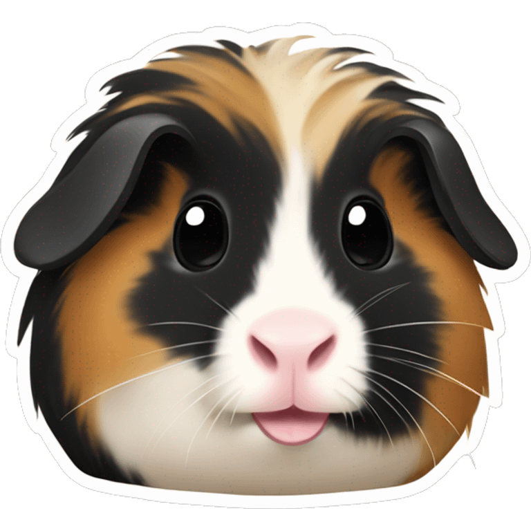 Cute black tan guinea pig emoji