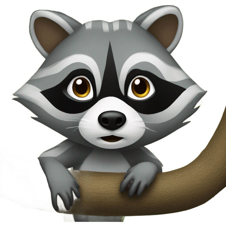 Raccoon in a tree emoji