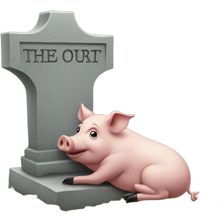 Pig on a grave emoji