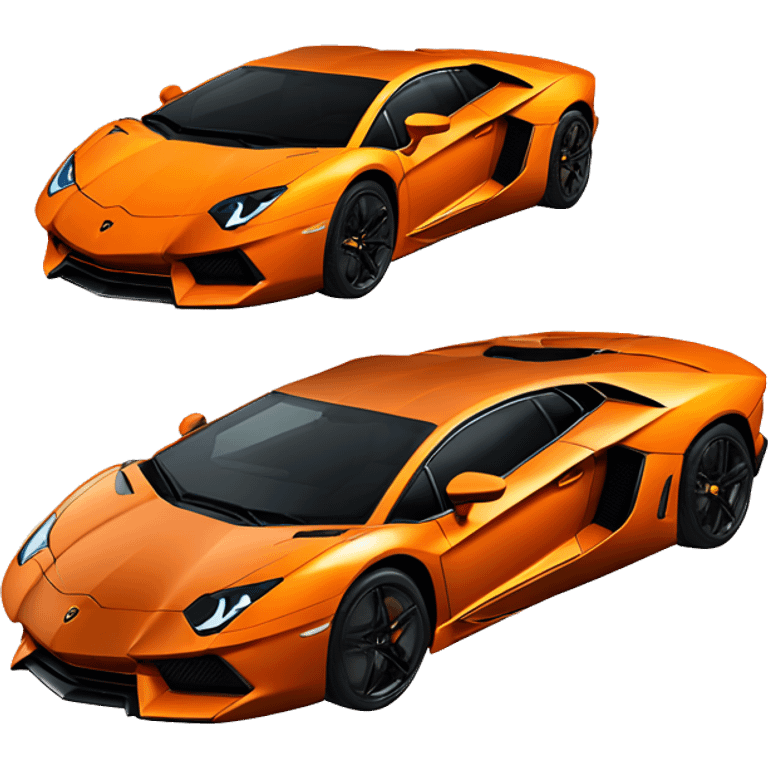 An orange Lamborghini Aventador emoji