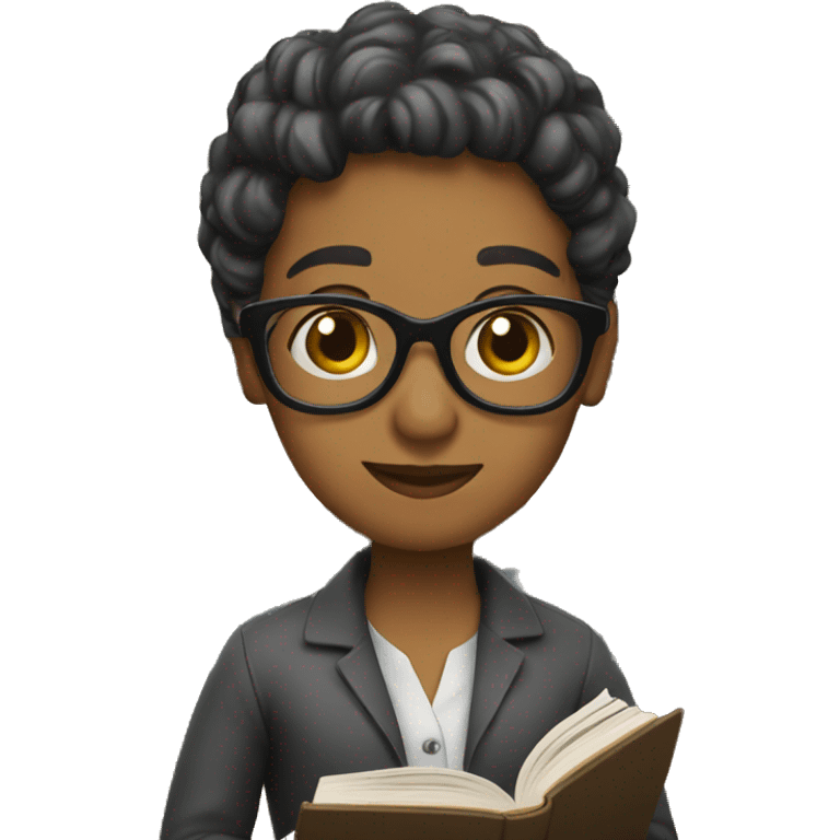 librarian with book emoji