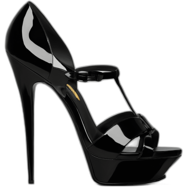 Ysl TRIBUTE heel SANDAL black PATENT LEATHER emoji