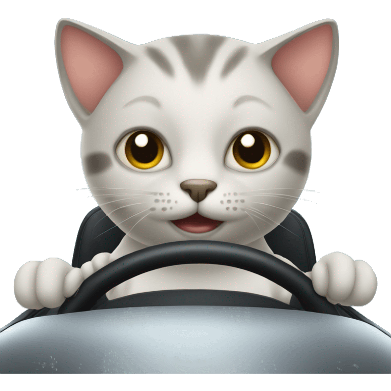 Cat driving a car  emoji