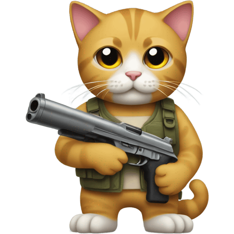 Cat with a gun emoji