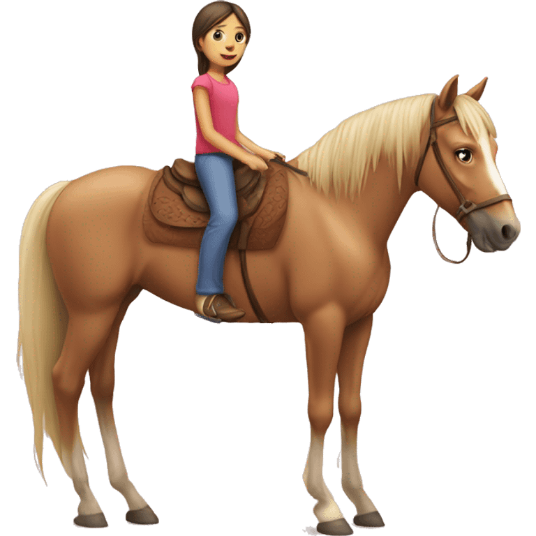 Caballo con una niña emoji