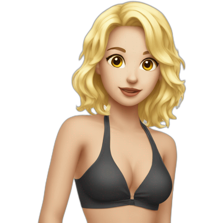 hot catgirl blonde swim emoji