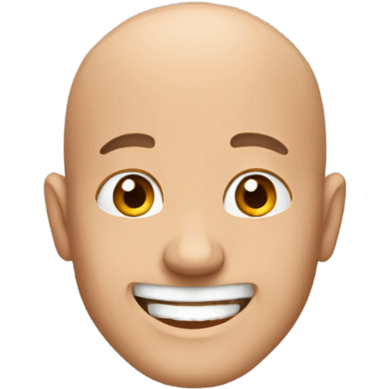 smiling bald man in red emoji