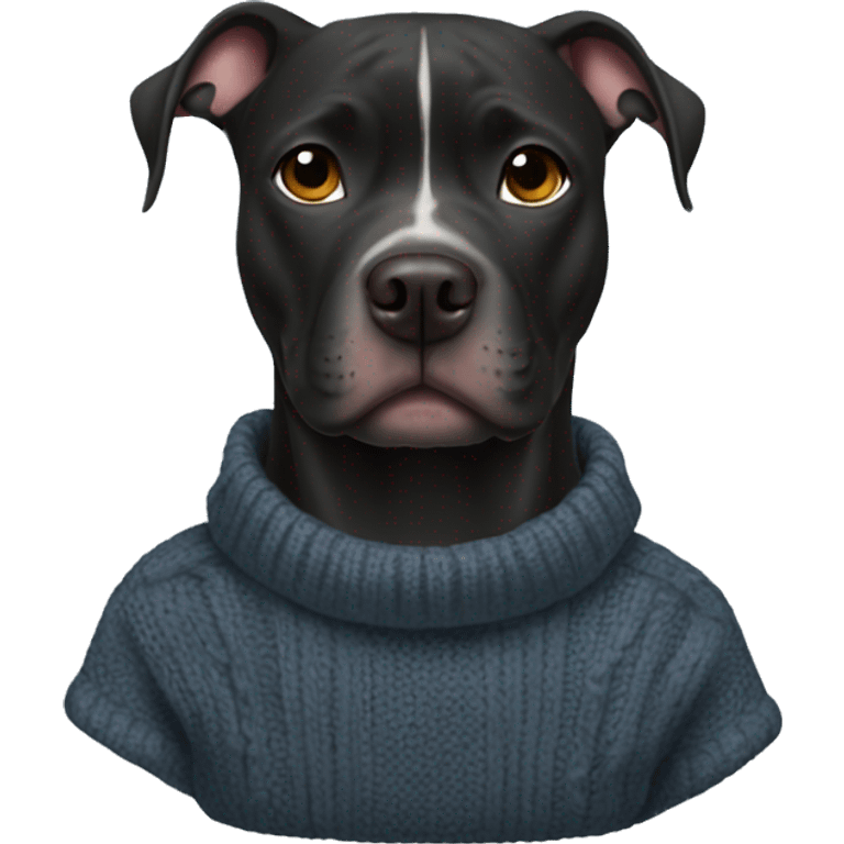 black pitbull wearing sweater emoji