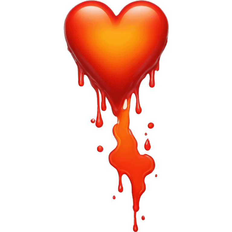 bleeding red heart glowing red-orange emoji