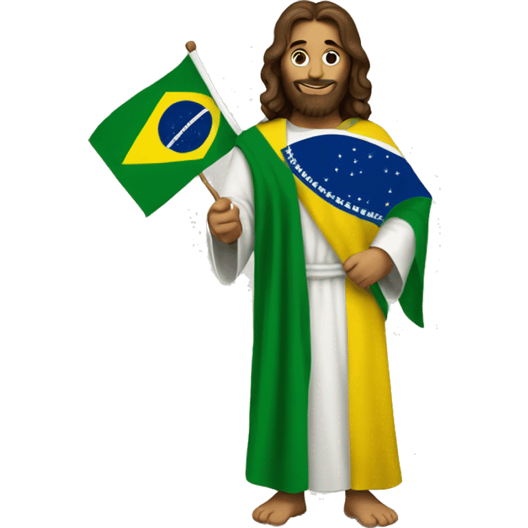 jesus holding a brazil flag emoji