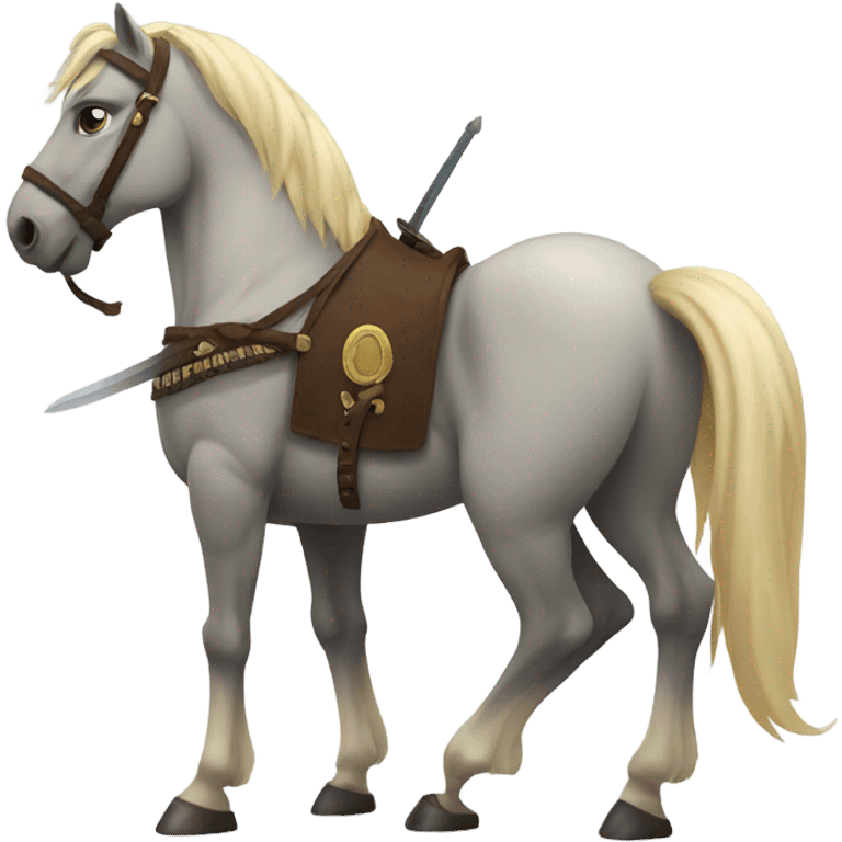 Buff horse with a sword emoji