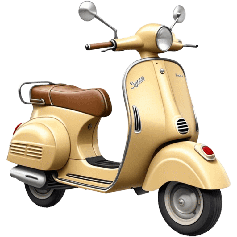 Cinematic Realistic Vespa Pop Culture Emoji, depicted as a sleek vintage scooter symbolizing Italian style rendered with dynamic detail and retro lighting. emoji