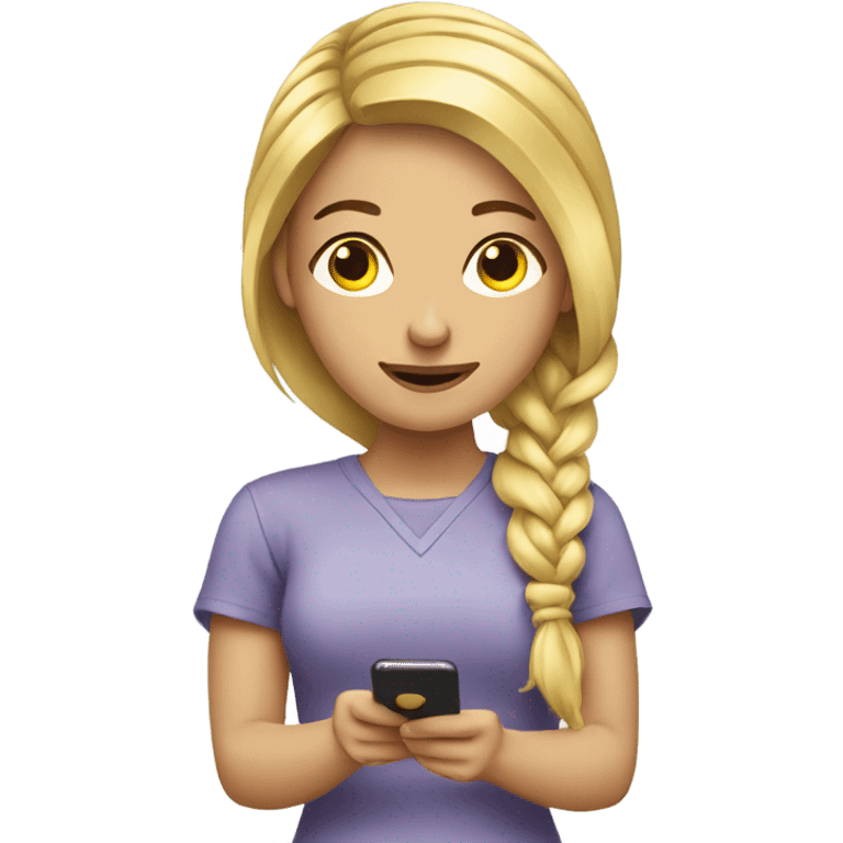 A blonde woman with braided hair texting praying emoji