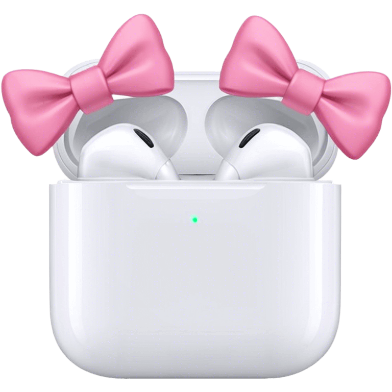 Airpod maxes with pink bows emoji