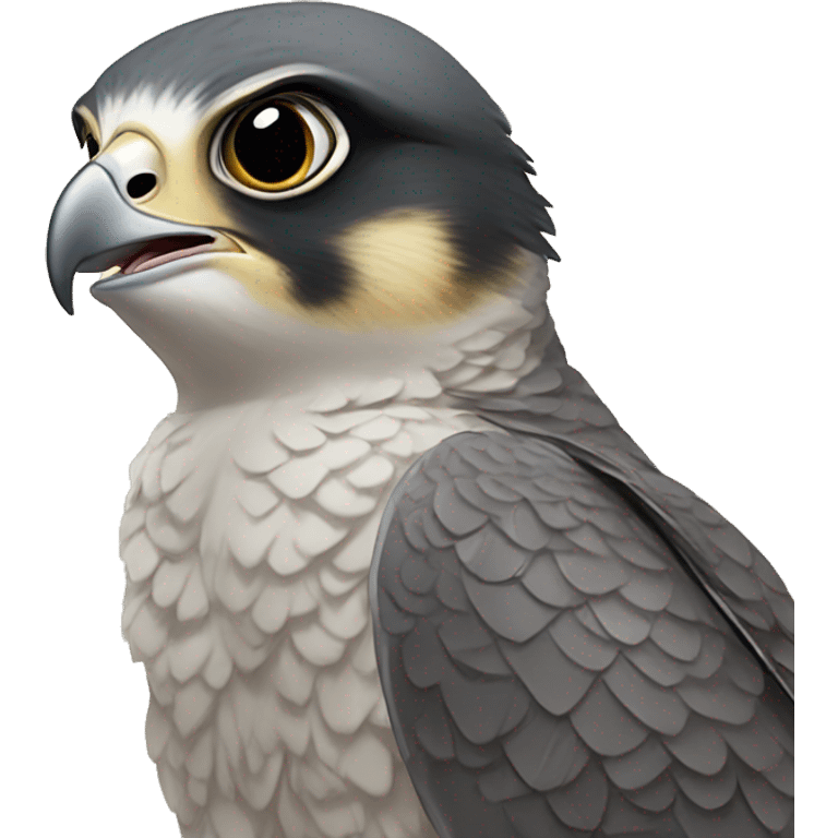 Baby Peregrine falcon happy w emoji