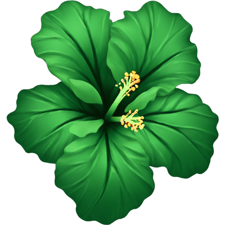 Dark green hibiscus flower emoji