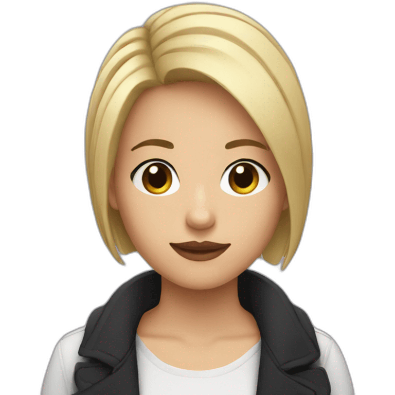 girl with a short blonde haircut and a raven on her shoulder emoji