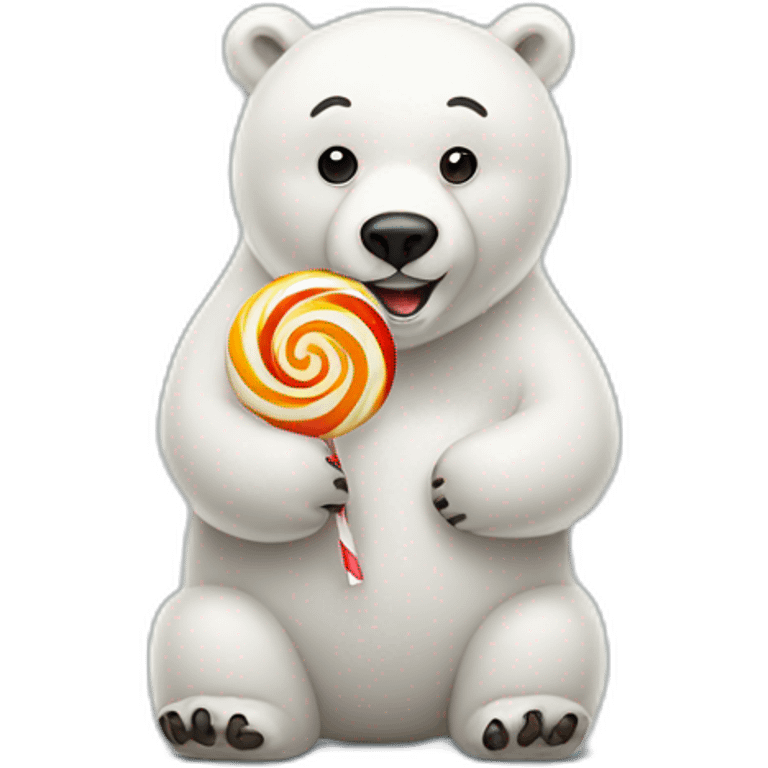 Polar bear with lollipop  emoji