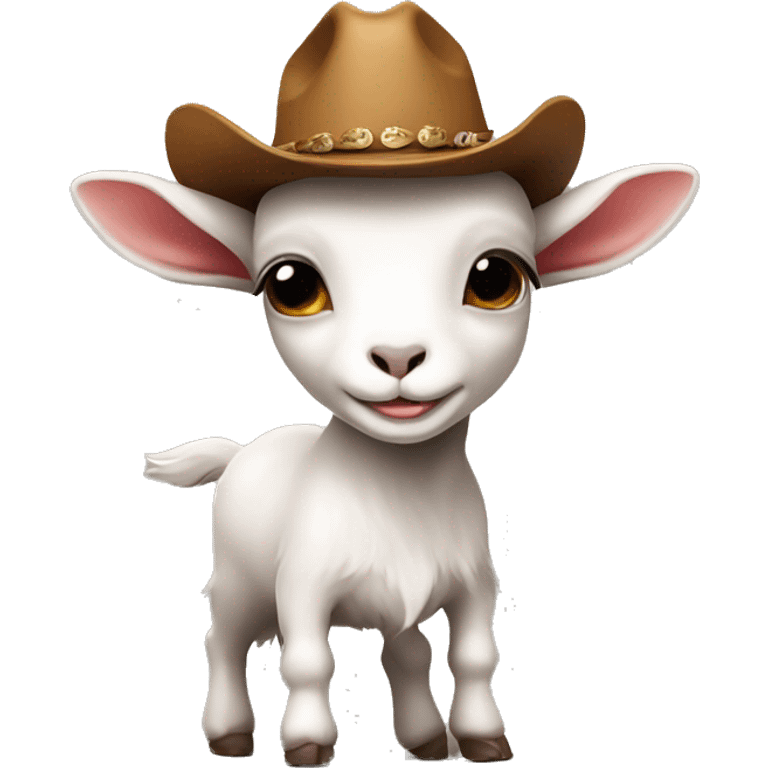 Tiny goat with cowboy hat emoji