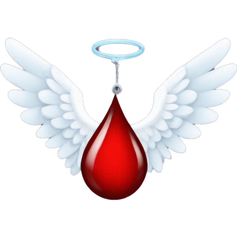 Blood drop with angel wings emoji