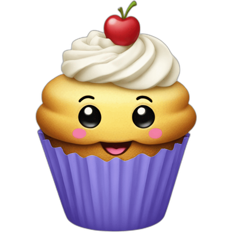 Happy cupcake emoji