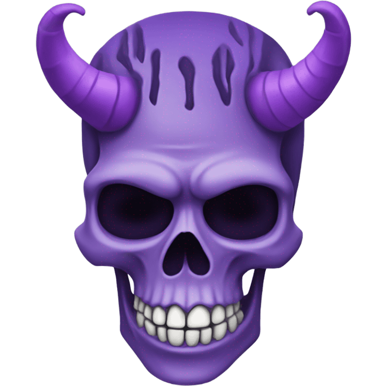 A purple skeleton head with purple horns  emoji