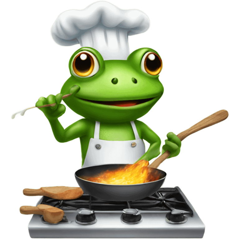 Frog cooking  emoji