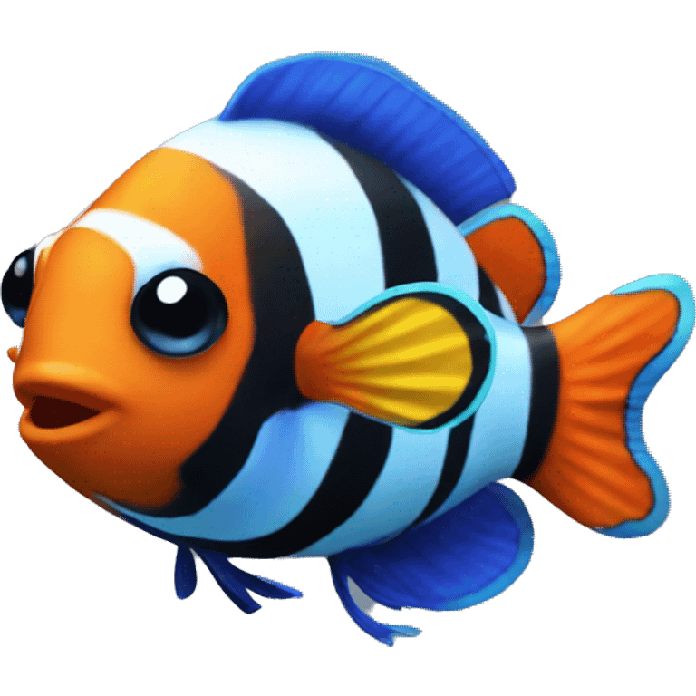 rainbow clown fish emoji