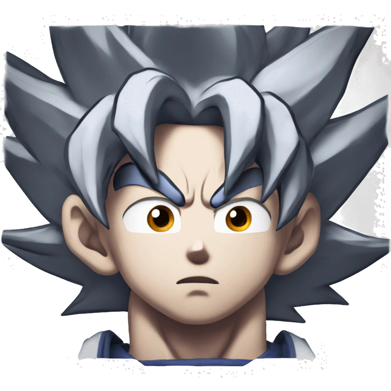 Goku ultra instinct with a calm face emoji