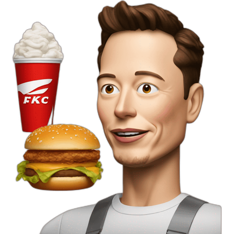 Elon musk with kfc burger emoji