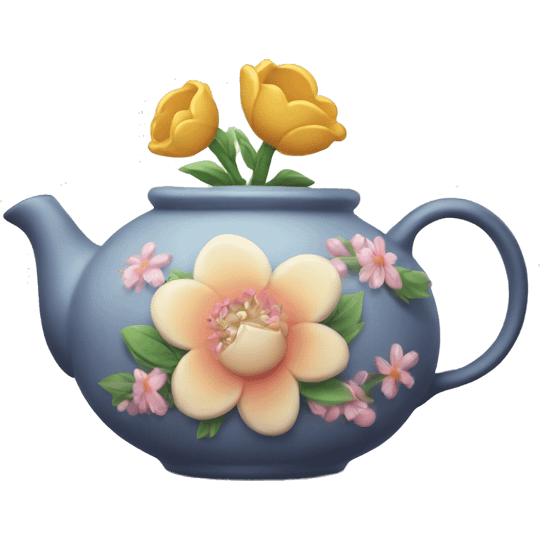 Tea pot with flower decor emoji