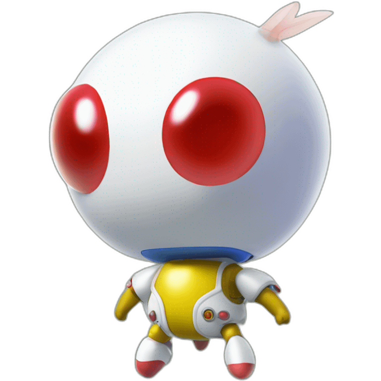 Un emoticon del personaje oficial de Nintendo llamado Olimar lanzando un pikmin emoji