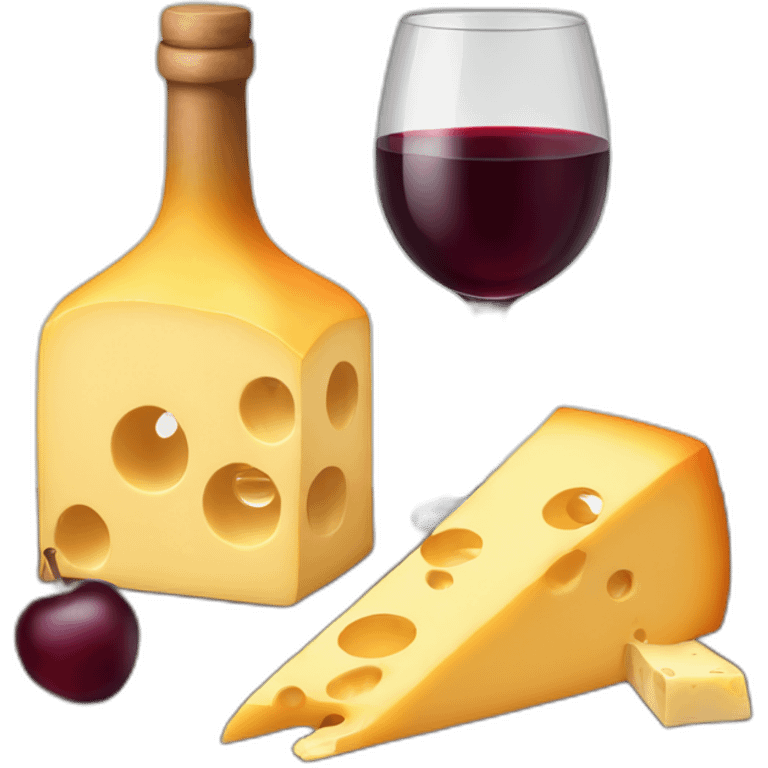 red wine and cheese emoji