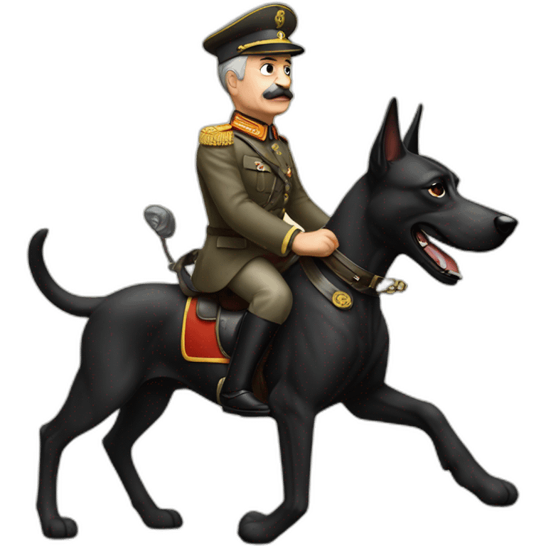 Old german dictator riding a dog emoji